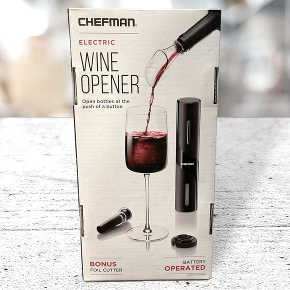 Chefman Electric Wine Opener Opens Bottles At Push Of Button Battery Operated - Picture 2 of 4